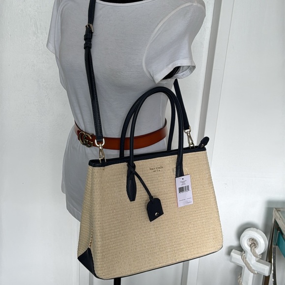 Kate Spade Bag Large Eva Woven Straw Tote Bag - Picture 12 of 17